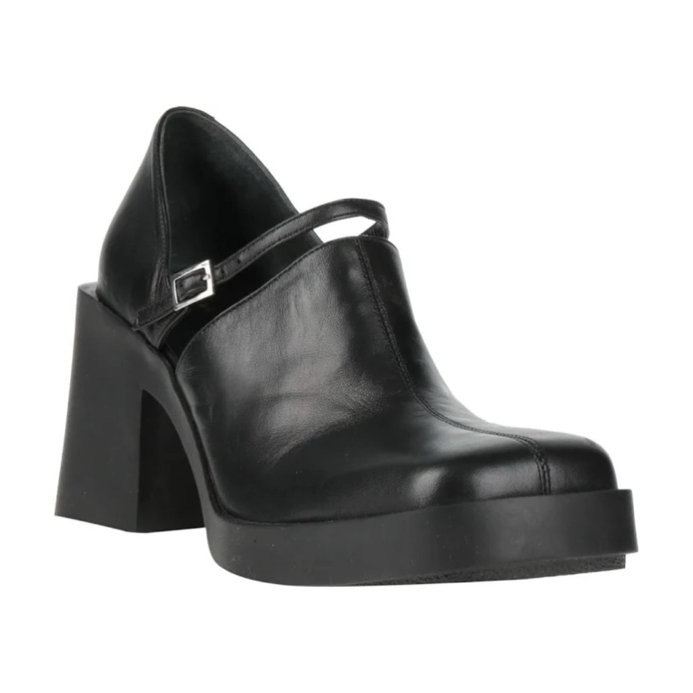 JUSTINE CLENQUET Black Square Toe Mary Jane Pumps Size 40